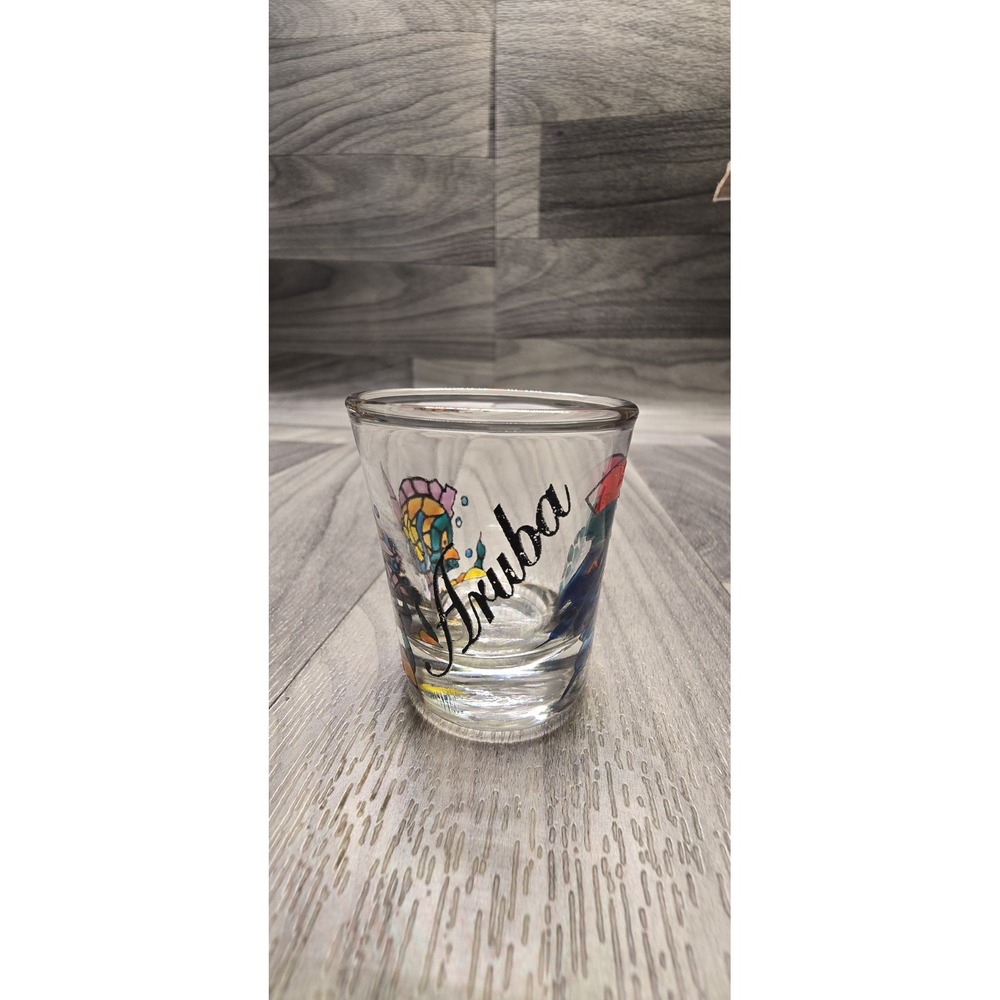 Aruba Stained Glass Effect BarWare  Souvenir Shot Glass